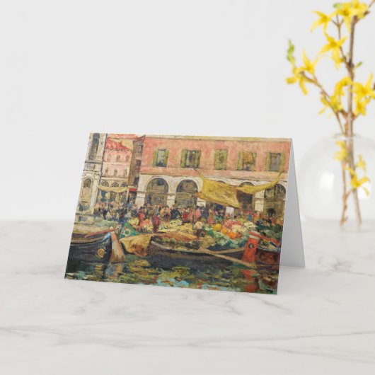 De groentemarkt, Venetië | Louis Abel-Truchet Kaart (Gele Bloem)