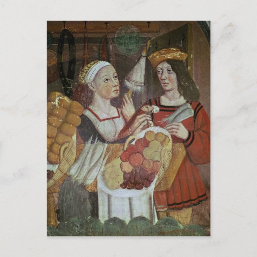 De groenten- en fruitmarkt briefkaart (Voorkant)