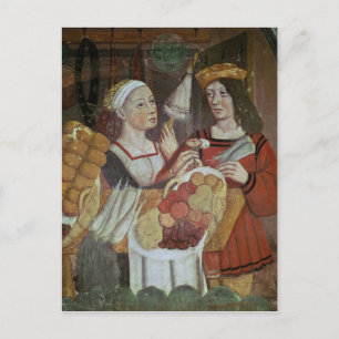 De groenten- en fruitmarkt briefkaart