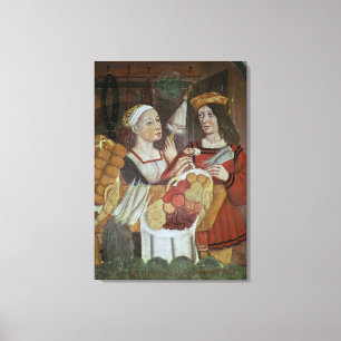 De groenten- en fruitmarkt canvas afdruk