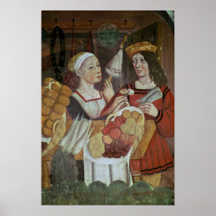 De groenten- en fruitmarkt poster