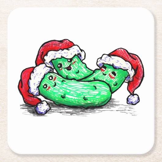 De Groenten in het zuur van Kerstmis Kartonnen Onderzetters (Voorkant)