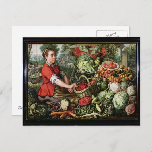 De groenteverkoper briefkaart (Voorkant / Achterkant)