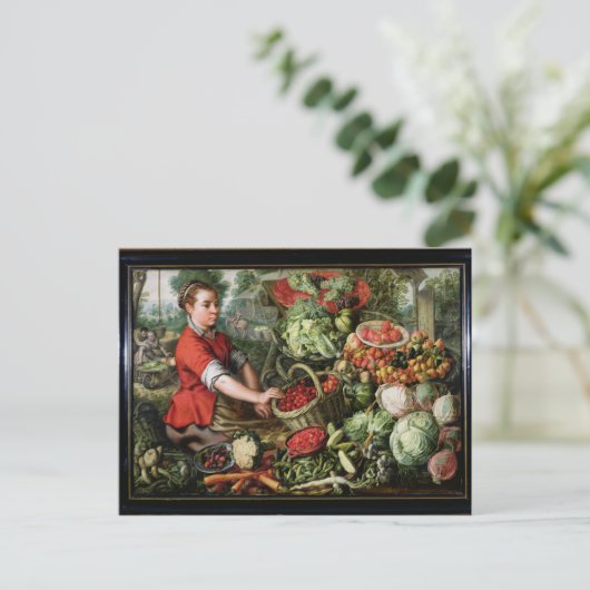 De groenteverkoper briefkaart (Staand voorkant)