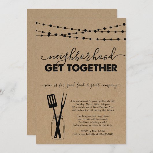 De groep krijgt samen Uitnodiging (Voorkant / Achterkant)