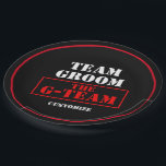 De groep van het Team van G-Team Papieren Bordje<br><div class="desc">*Aanpassen met jouw tekst en keuze uit achtergrondkleur.</div>