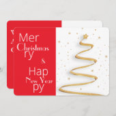 De groet-kaart van de moderne 'prettige kerstvakan (Voorkant / Achterkant)