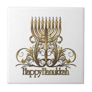 De Groet van de Chanoeka van Menorah Tegeltje