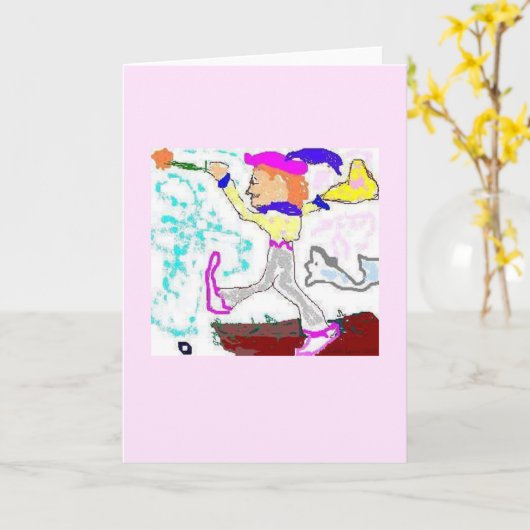 De Groet van de Dwaas van het tarot (roze Kaart (Gele Bloem)