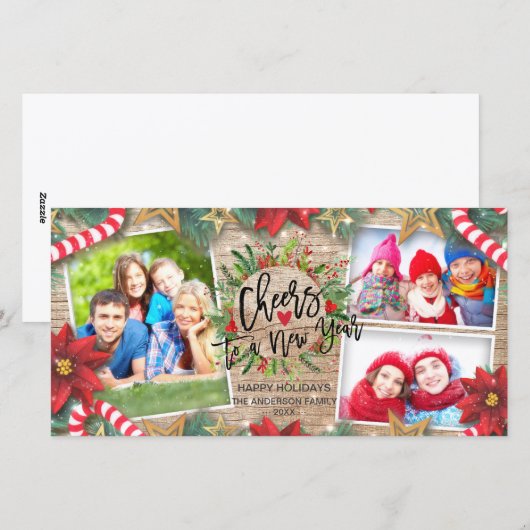 De groet van de groet van het Manuscript van een N Feestdagenkaart (Voorkant / Achterkant)