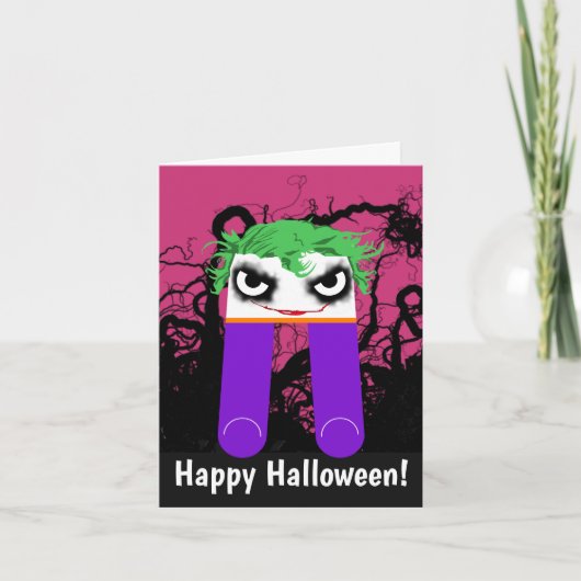 De Groet van de Joker van Halloween Kaart (Voorkant)