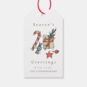 De groet van de moderne Chic Kerstseizoen Cadeaulabel (Achterkant)