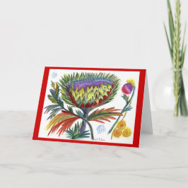 De Groet van de Vakantie van de distel Feestdagen Kaart