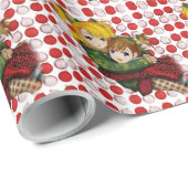 De Groet van de Vakantie van het Meisje van Anime Cadeaupapier (Rol Hoek)