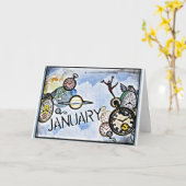 DE GROET VAN DE VERJAARDAG VAN JANUARI KAART (Gele Bloem)