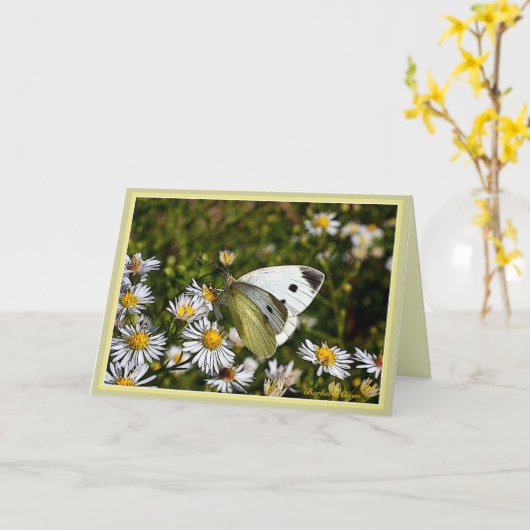 De Groet van de vlinder: Kaart (Gele Bloem)