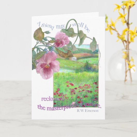 De groet van de vriendschap met kaart (Gele Bloem)