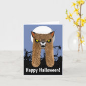 De Groet van de Weerwolf van Halloween Kaart (Gele Bloem)