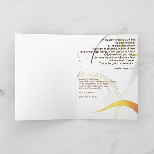 De Groet van Eid Feestdagen Kaart (Binnen)