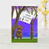 De Groet van Groundhog Kaart (Gele Bloem)