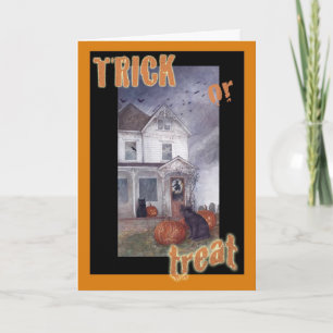 DE GROET VAN HALLOWEEN VAN HET SPOOKHUIS VAN HET KAART