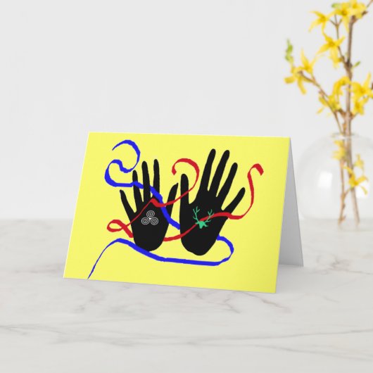 De Groet van Handfasting Kaart (Gele Bloem)