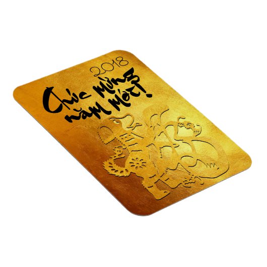 De Groet van het Jaar van de Dog 2018 in Vietnamee Magneet (Rechterzijde)