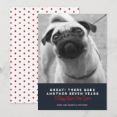 De Groet van het Nieuwjaar van nog eens Zeven Hond Feestdagenkaart (Voorkant / Achterkant)