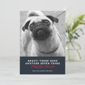 De Groet van het Nieuwjaar van nog eens Zeven Hond Feestdagenkaart (Staand voorkant)