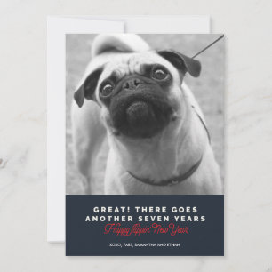 De Groet van het Nieuwjaar van nog eens Zeven Hond Feestdagenkaart