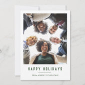 De Groet van het seizoen Bedrijfsteam Foto Kerstmi Feestdagenkaart (Voorkant)