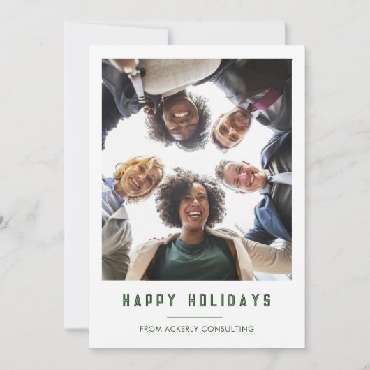 De Groet van het seizoen Bedrijfsteam Foto Kerstmi Feestdagenkaart (Voorkant)