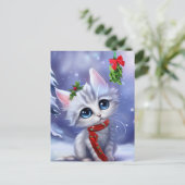 De groet van het seizoen Kerstboom Sneeuw Feestdagenkaart (Staand voorkant)