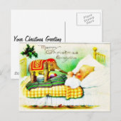 De groet van Kerstmis met een olifant wenst een Feestdagenkaart (Voorkant / Achterkant)