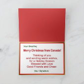De Groet van Kerstmis van Canada Feestdagen Kaart (Binnen)