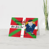 De groet van Kerstmis van de douane, Olentzero + Feestdagen Kaart (Voorkant)