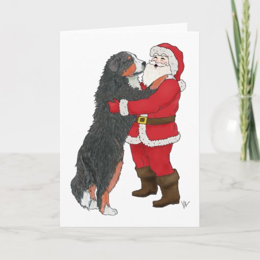 De Groet van Kerstmis van de Hond van de Berg van Feestdagen Kaart (Voorkant)