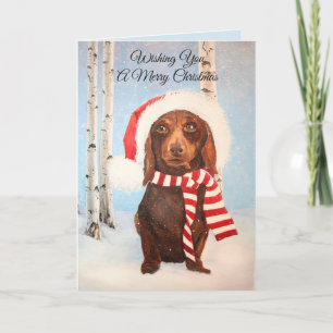 De Groet van Kerstmis van de Hond van de Tekkel Feestdagen Kaart