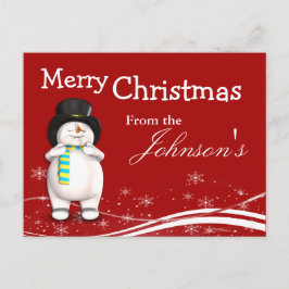 De Groet van Kerstmis van de Sneeuwman van de Feestdagenkaart