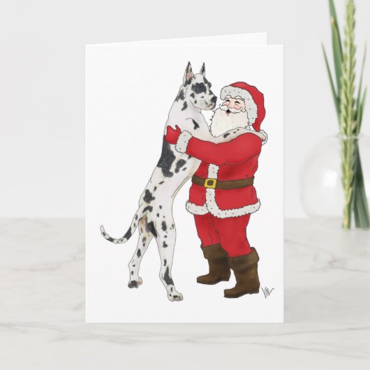 De Groet van Kerstmis van great dane Jowly Feestdagen Kaart (Voorkant)