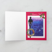 DE GROET VAN KERSTMIS VAN HET LANDSCHAP VAN JOYEUX FEESTDAGEN KAART (Binnen)