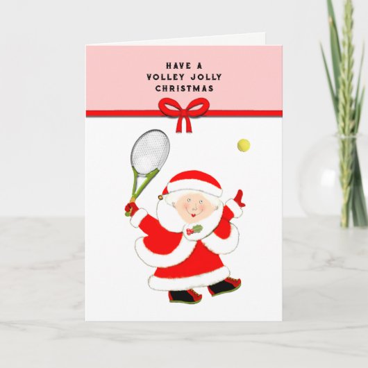 De Groet van Kerstmis van het tennis Feestdagen Kaart (Voorkant)