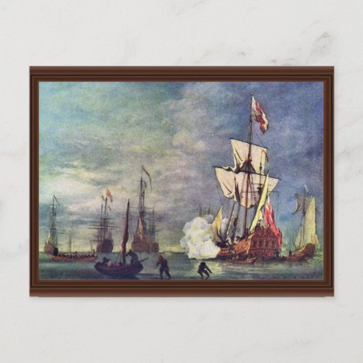 De groet van Willem Van de Velde... Briefkaart (Voorkant)