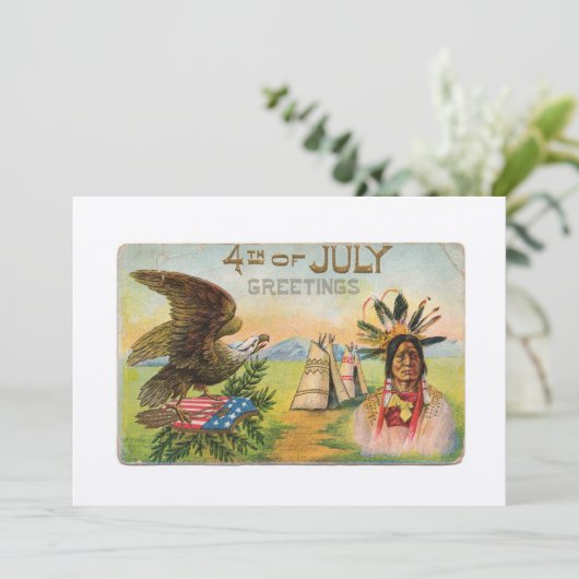 De groeten van 4 juli kaart (Staand voorkant)