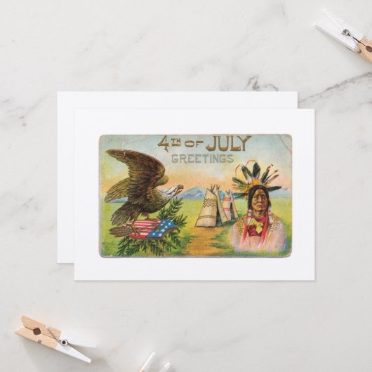 De groeten van 4 juli kaart (Voorkant / Achterkant in situ)