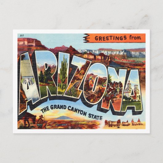 De groeten van Arizona, de deelstaat Grand Canyon Briefkaart (Voorkant)