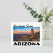 De groeten van Arizona Grand Canyon Sunset Postcar Briefkaart (Staand voorkant)