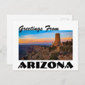 De groeten van Arizona Grand Canyon Sunset Postcar Briefkaart (Voorkant / Achterkant)