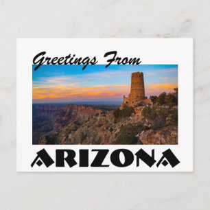 De groeten van Arizona Grand Canyon Sunset Postcar Briefkaart