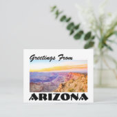 De groeten van Arizona Grand Canyon Sunset Postcar Briefkaart (Staand voorkant)